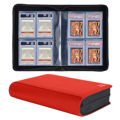MORABTO Graded Card BinderHolds 40 Graded Cards4 Pocket Slab Binder For PSAPremium Graded Card Holder with Sleeves Red